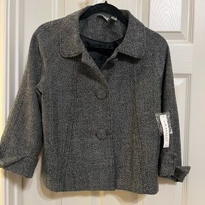 Brand new Kim Rogers Gray Blazer with Textured Fabric and Relaxed Fit